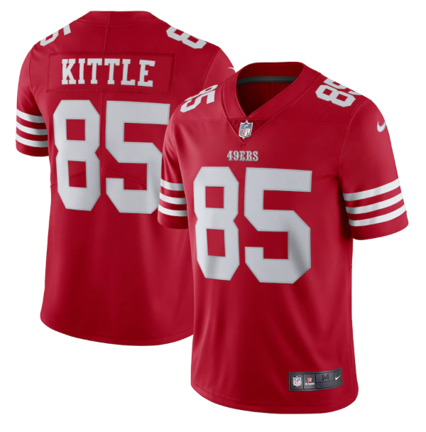 Men's San Francisco 49ers #85 George Kittle 2022 New Scarlet Vapor Untouchable Stitched Football Jersey Men's San Francisco 49ers #85 George Kittle 2022 New Scarlet Vapor Untouchable Stitched Football Jersey